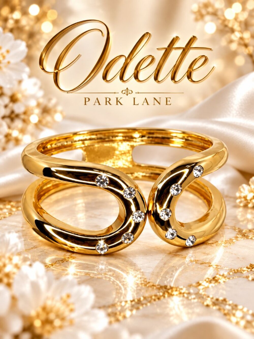 Park Lane Women’s Odette Bracelet Gold Tone Crystal Statement Cuff